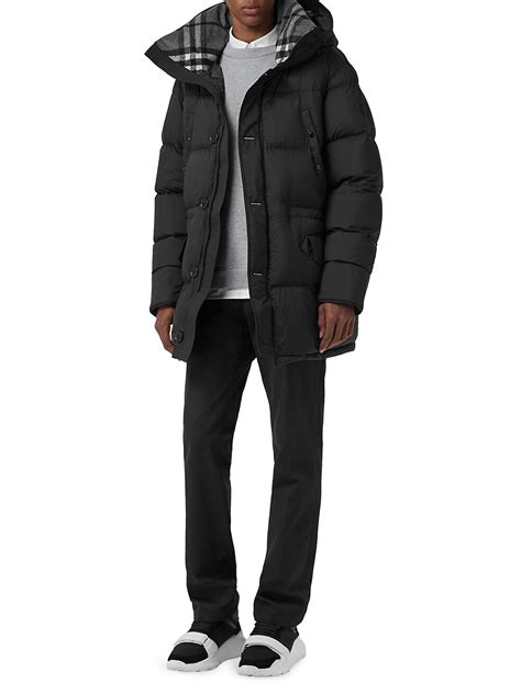 burberry hartson hooded down puffer coat|Reversible Check Keswick Puffer Jacket in Sand .